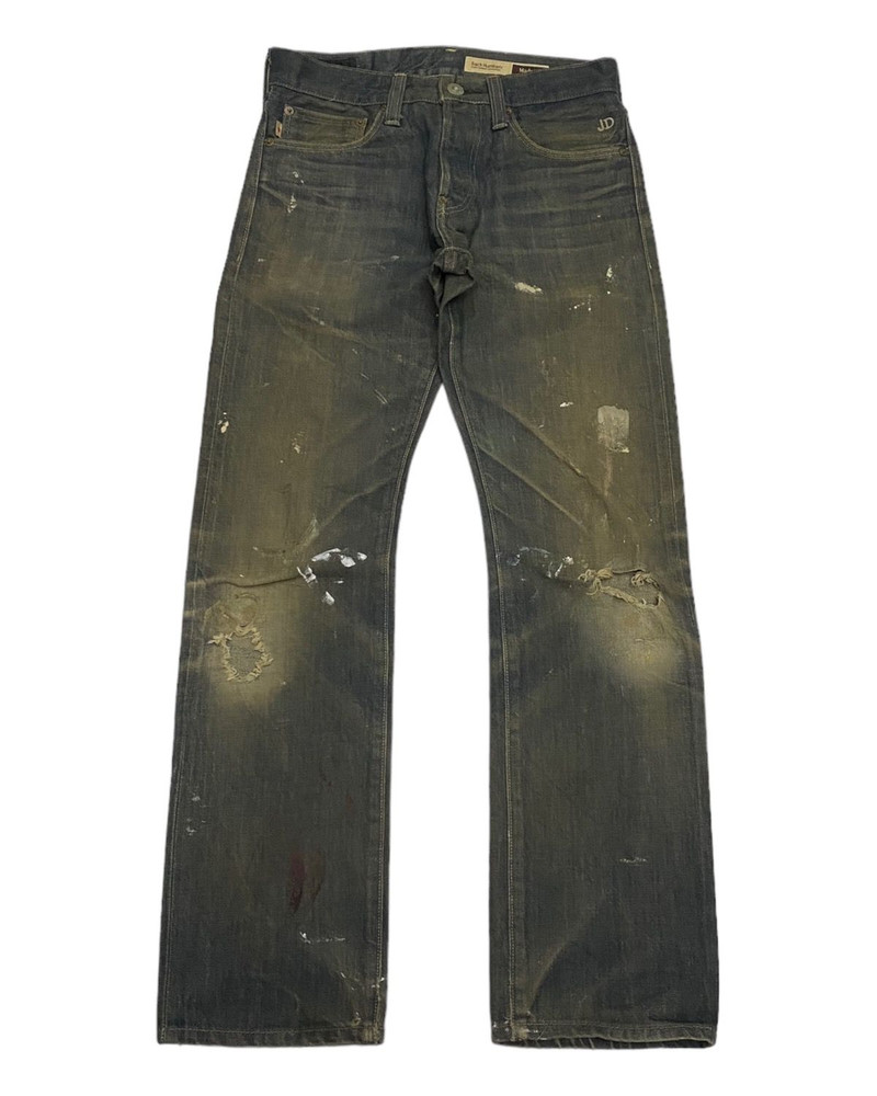 RUSTY🔥MADE IN NIPPON DISTRESSED PAINTED DENIM BACK NUMBER - 1