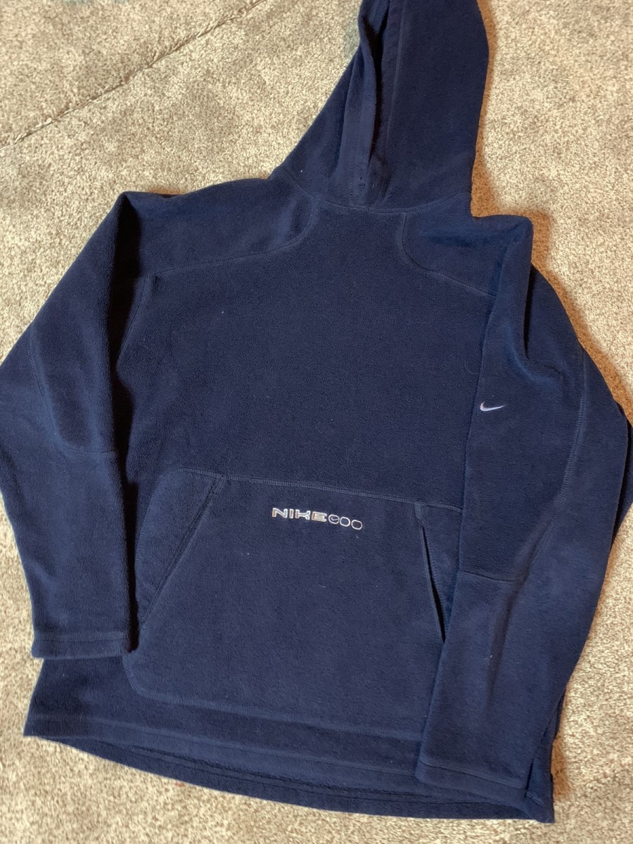 blue swoosh fleece hoodie - 1