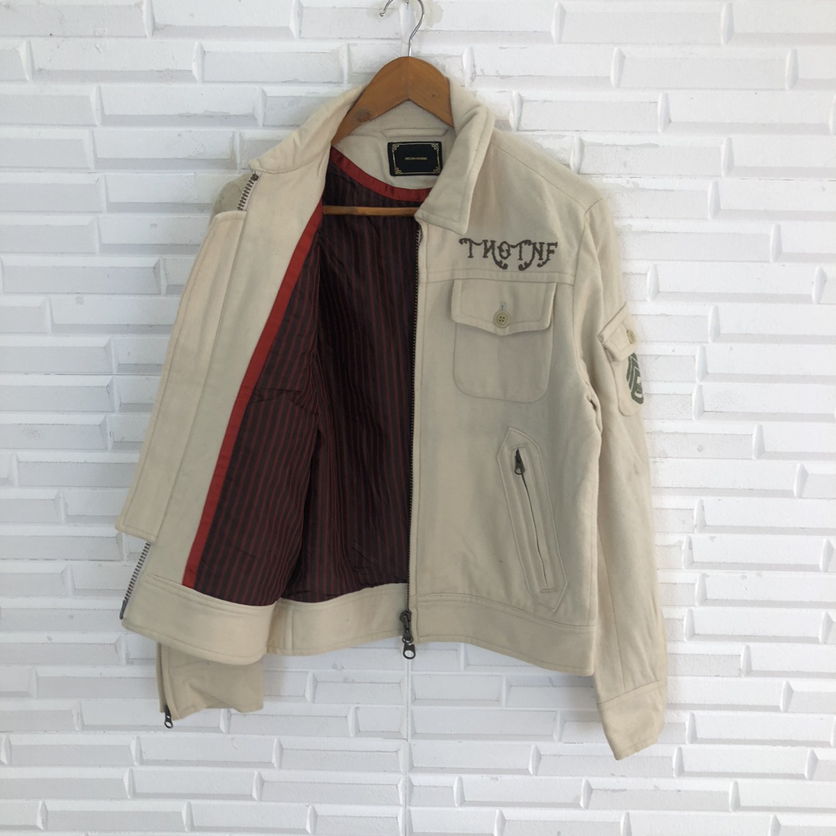 Japanese Brand - VINTAGE 291295=HOMME VARSITY BIG LOGO JACKET