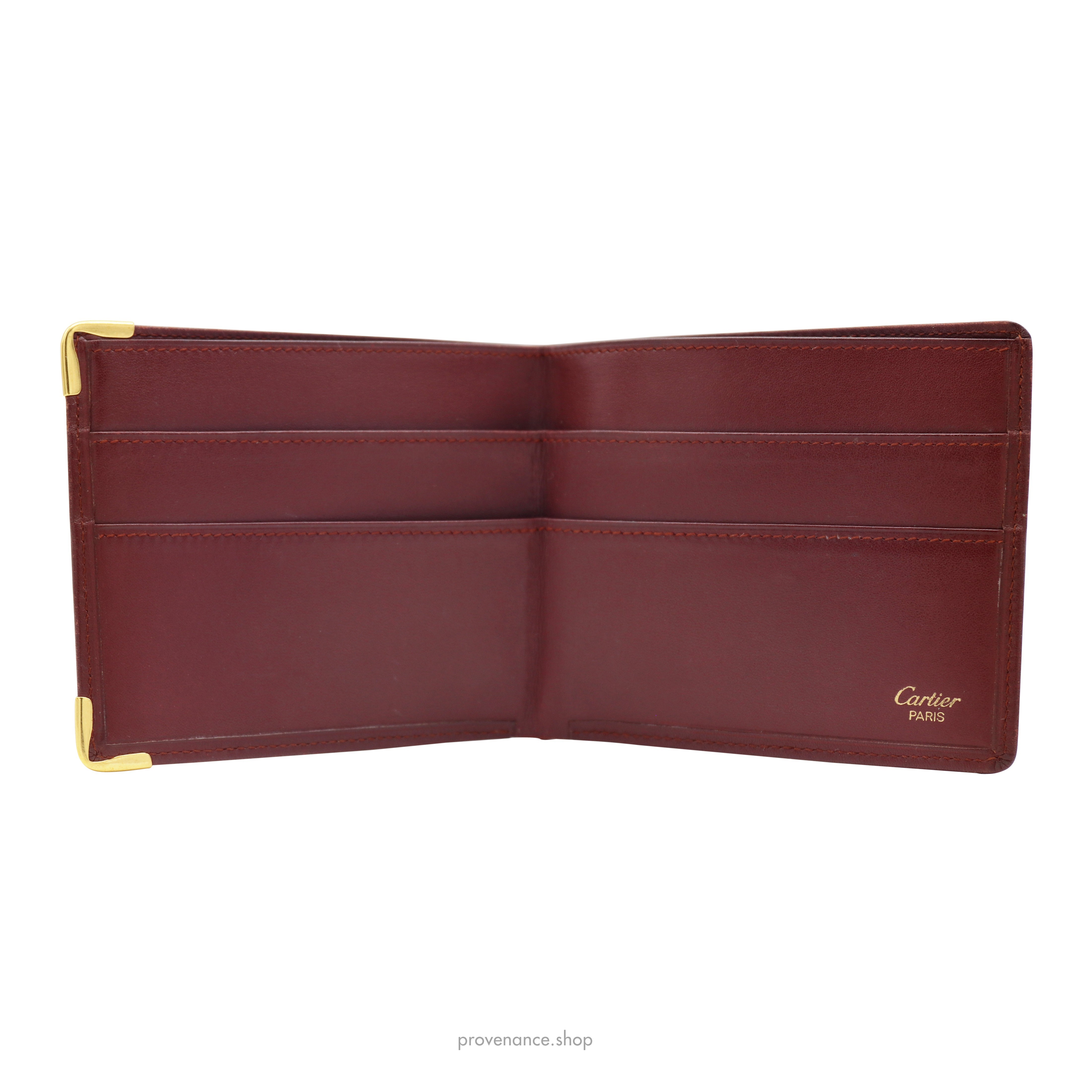 Bifold Wallet - Burgundy Calfskin Leather - 5