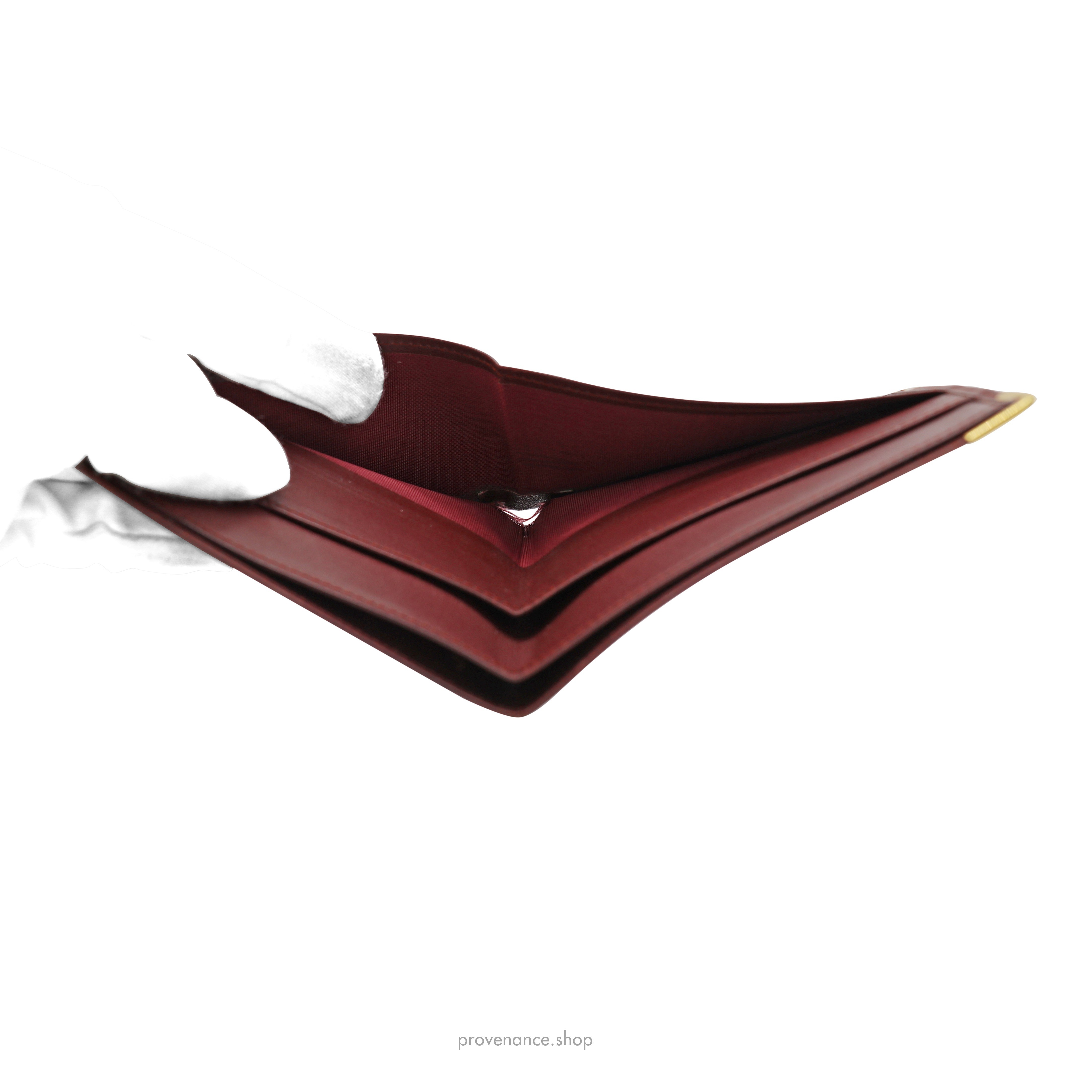 Bifold Wallet - Burgundy Calfskin Leather - 7