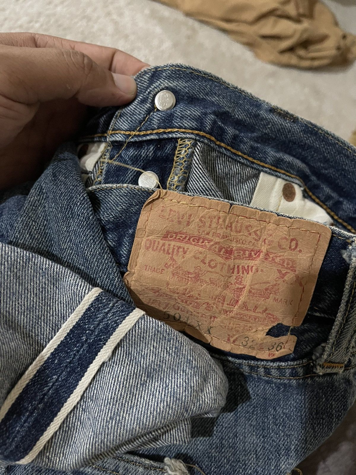 Vintage - 90’s LEVI’S 501 BIG E” Distressed Made in San Francisco US - 10