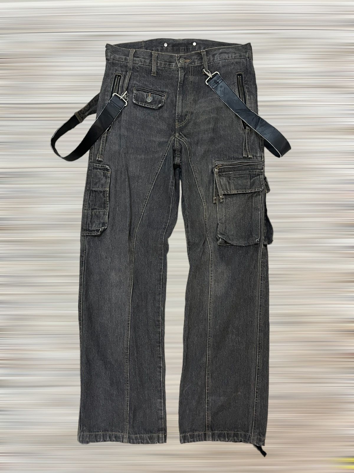 Archival Clothing - Japanese Brand PPFM Bondage Tactical Cargo Denim - 1