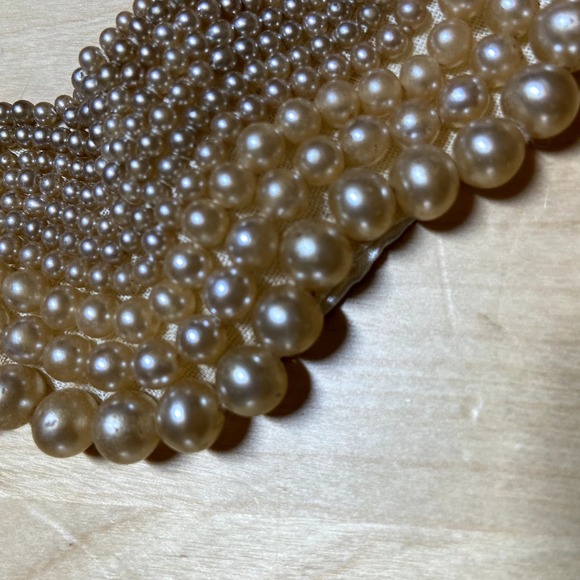 Vintage Pearl Collar Necklace Choker Baar & Beards Japanese Pearl - 2