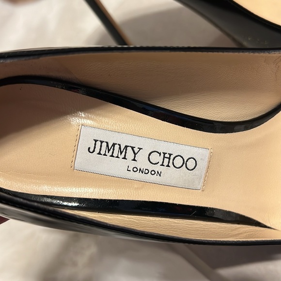 Jimmy Choo ROMY 100 Black Patent Leather Pumps - 4