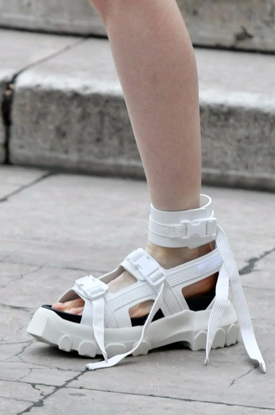 White Tractor Sandals - 8