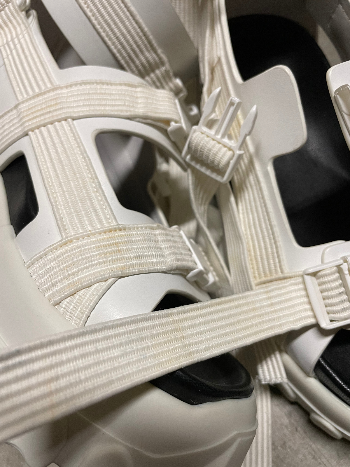 White Tractor Sandals - 5