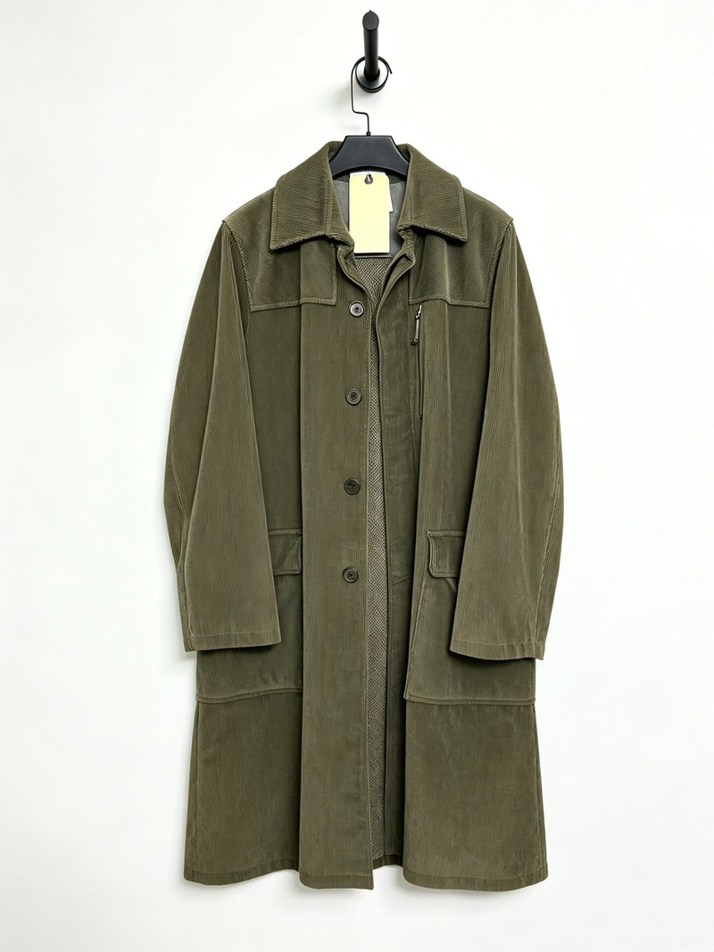 LEMAIRE Olive Green Corduroy Coat - 1
