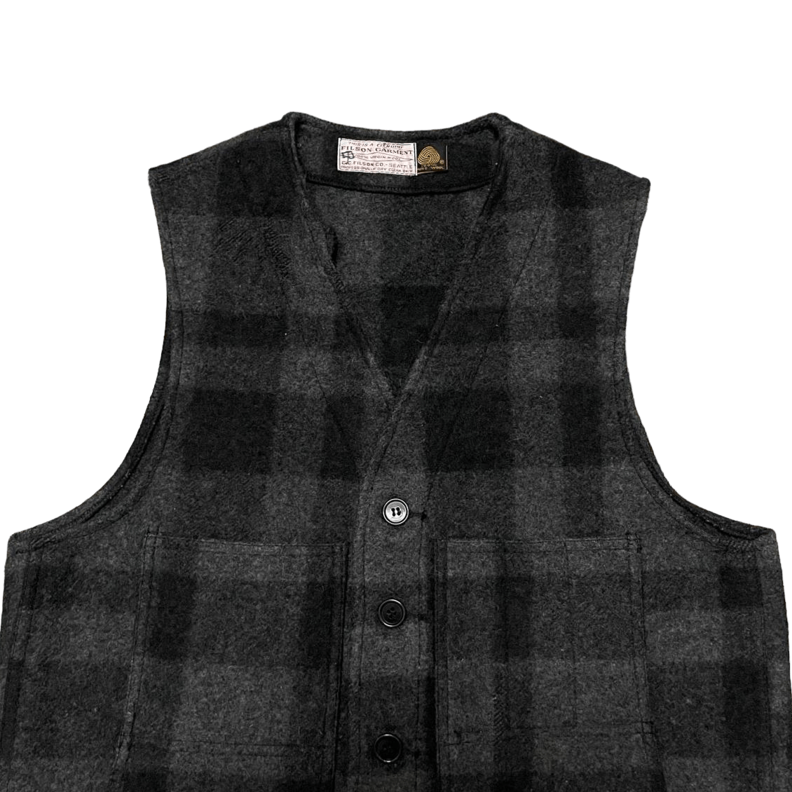 Filson Garment Mackinaw Wool Plaid Vest - 3