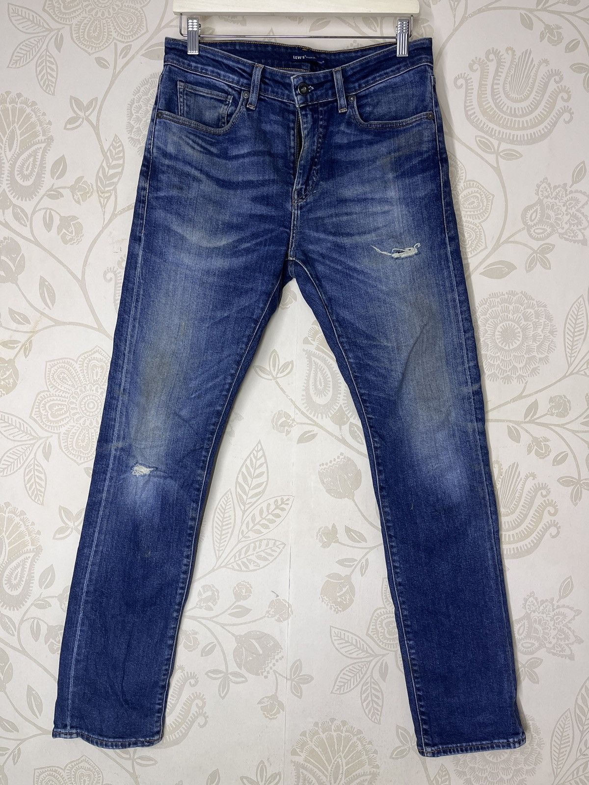 Levis Made & Crafted Blue Label Distressed Denim Jeans - 1