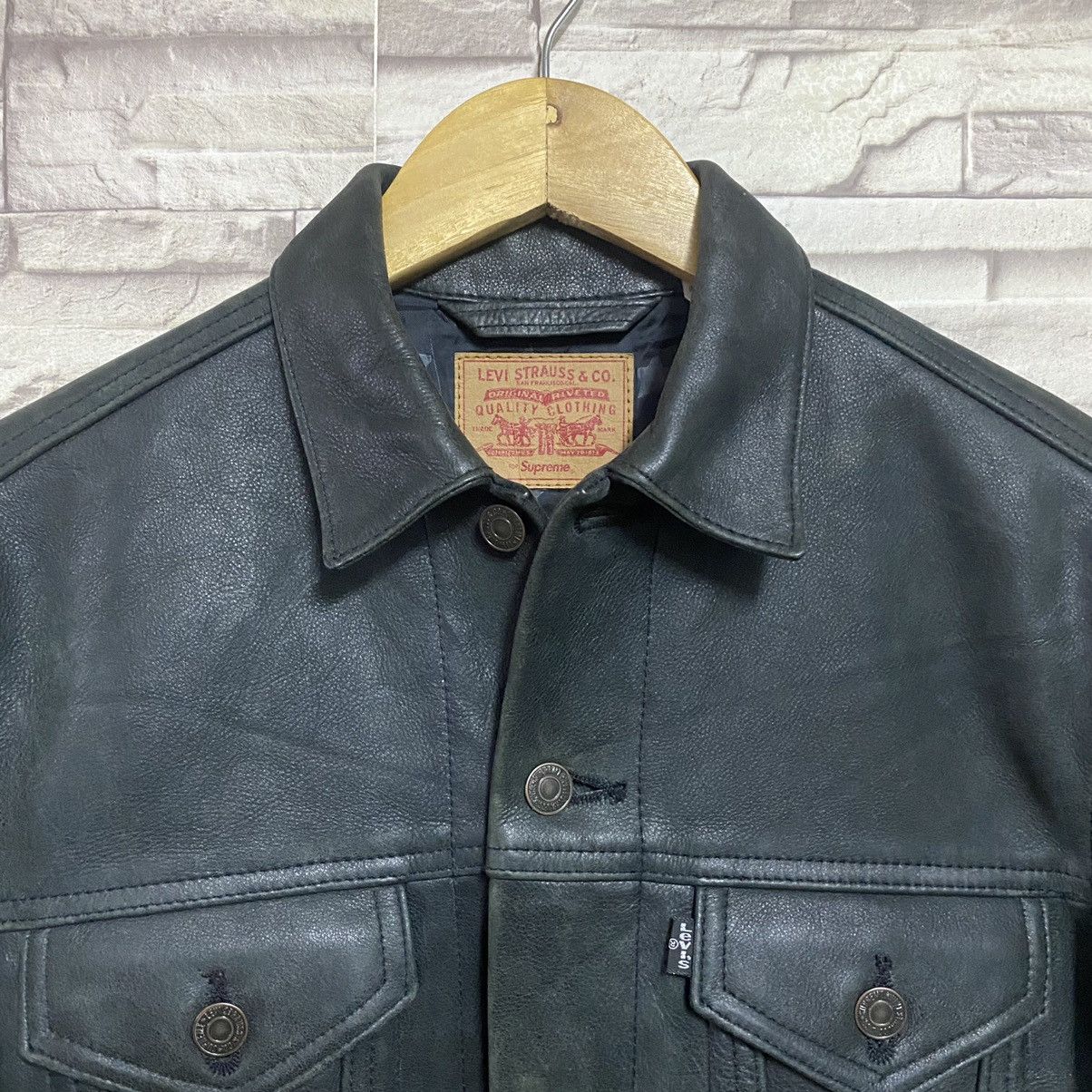 FW2011 Levis X Supreme Leather Trucker Jacket - 9