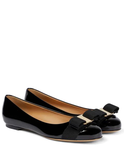 FERRAGAMO Varina patent leather ballet flats