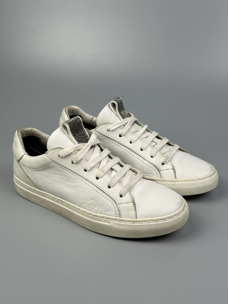 Brunello Cucinelli - Matte Calfskin Monili Sneakers - 1
