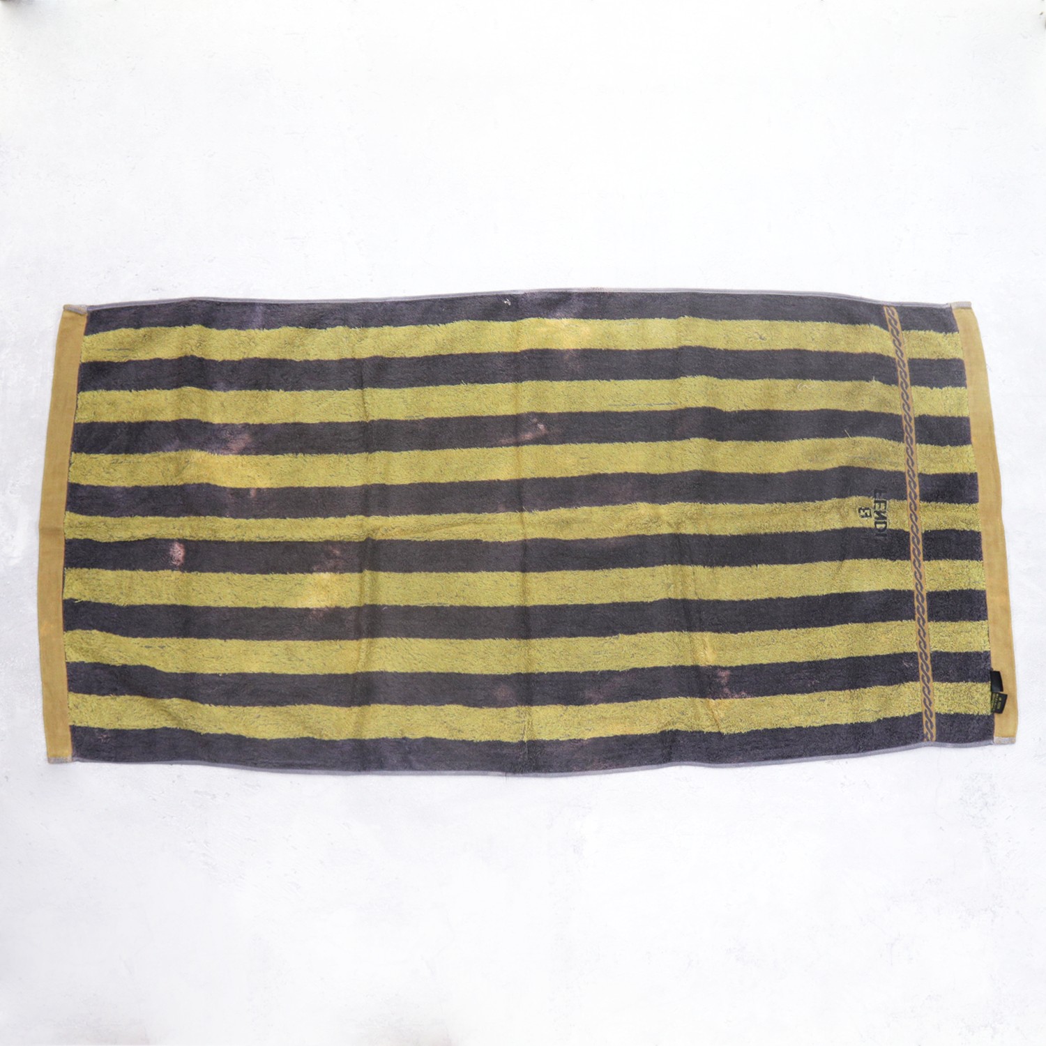 Vintage 90s FENDI Teleria Fendi Stripes Full Logo Towel - 8