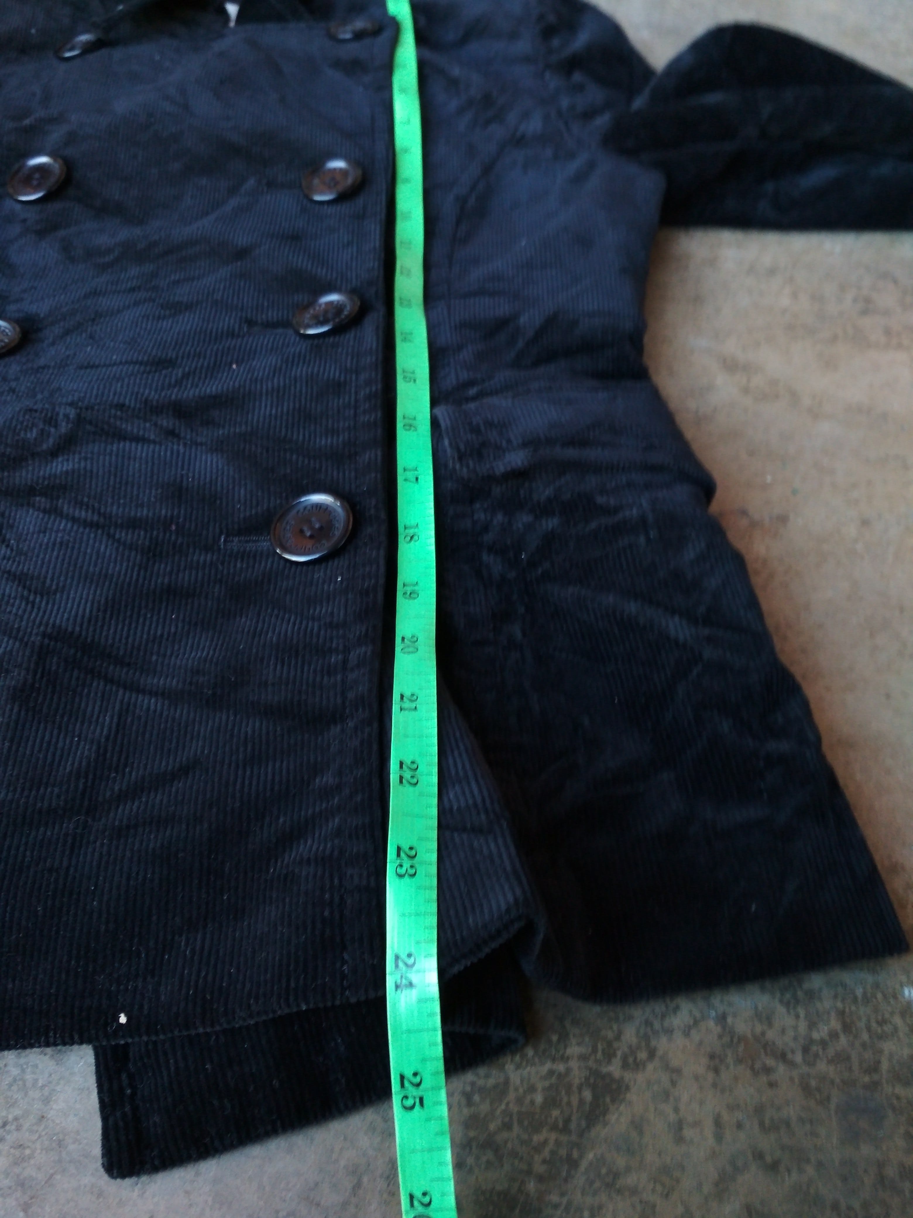 courreges black corduroy double breasted jacket - 12