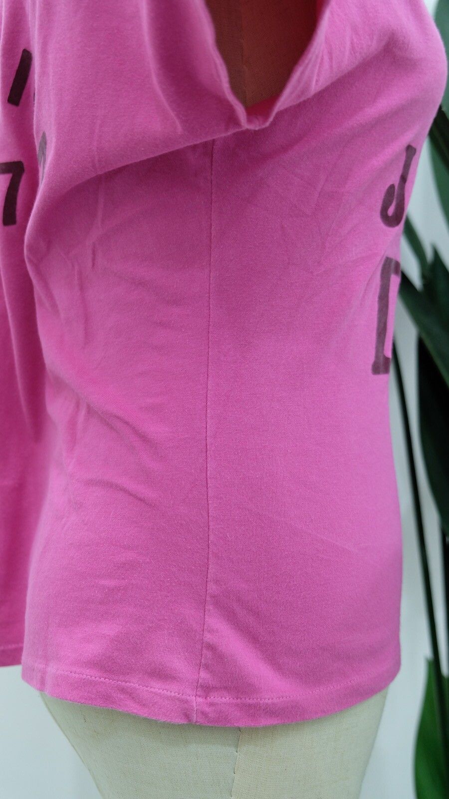 Dior pink & maroon J'adore Dior Logo Print V Neck Top Jadore - 7