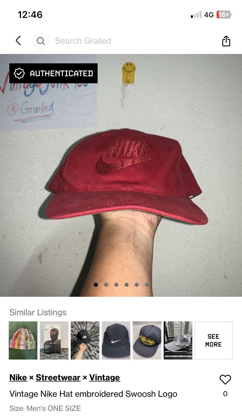 Vintage Nike Hat embroidered Swoosh Logo - 7