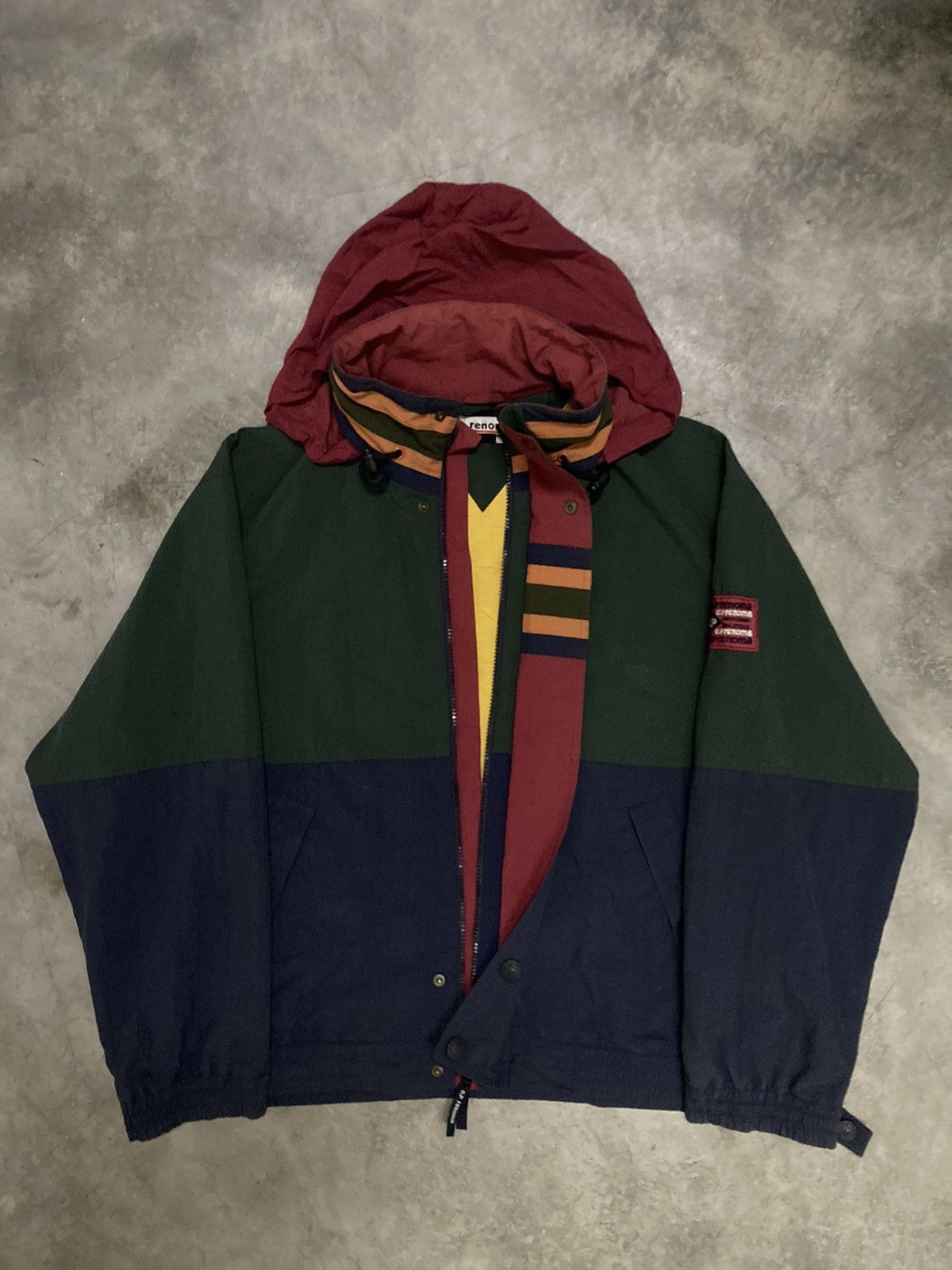 Vintage 90s U.P Renoma Block Color Hooded Jacket - 6