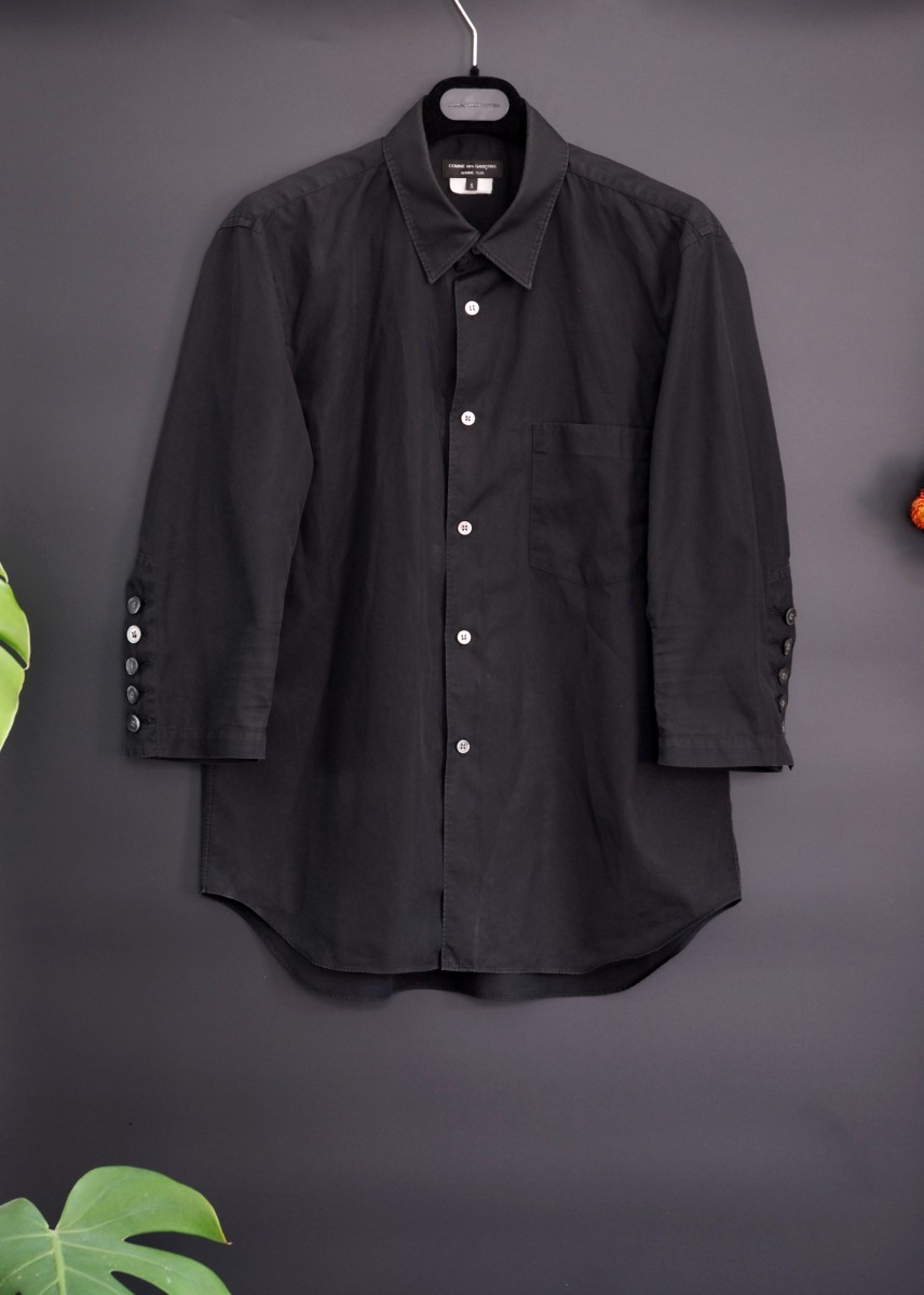 Comme des Garcons Homme Plus black shirt with 3/4 sleeves - 1