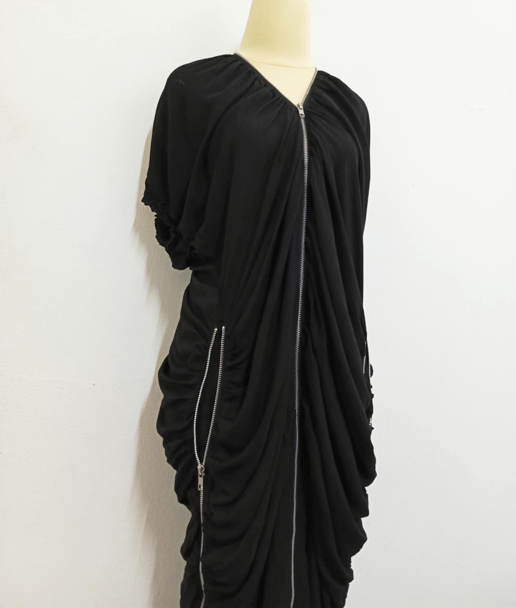 🔥LIMI FEU YOHJI YAMAMOTO BLCK RAYON SILK DRESS - 8