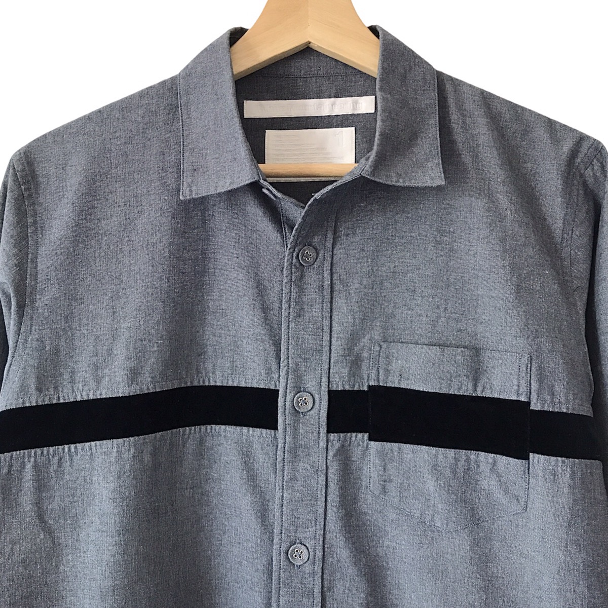 Authentic White Mountaineering Japan Chambray Suede Shirt - 3