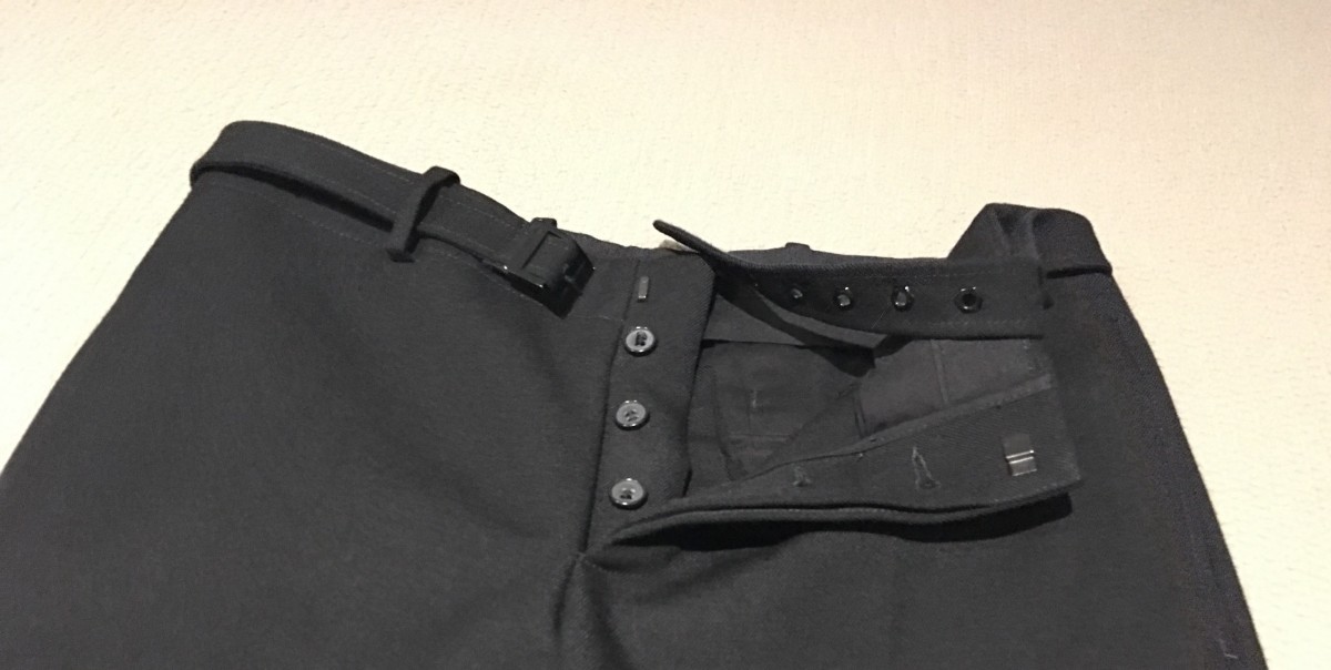 Warm wool pants with half embedded belt - 2
