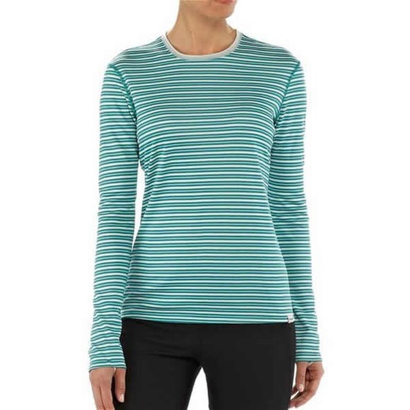 Patagonia Capilene 3 Long Sleeve Top Striped Thermal Midweight Outdoor Green S - 1