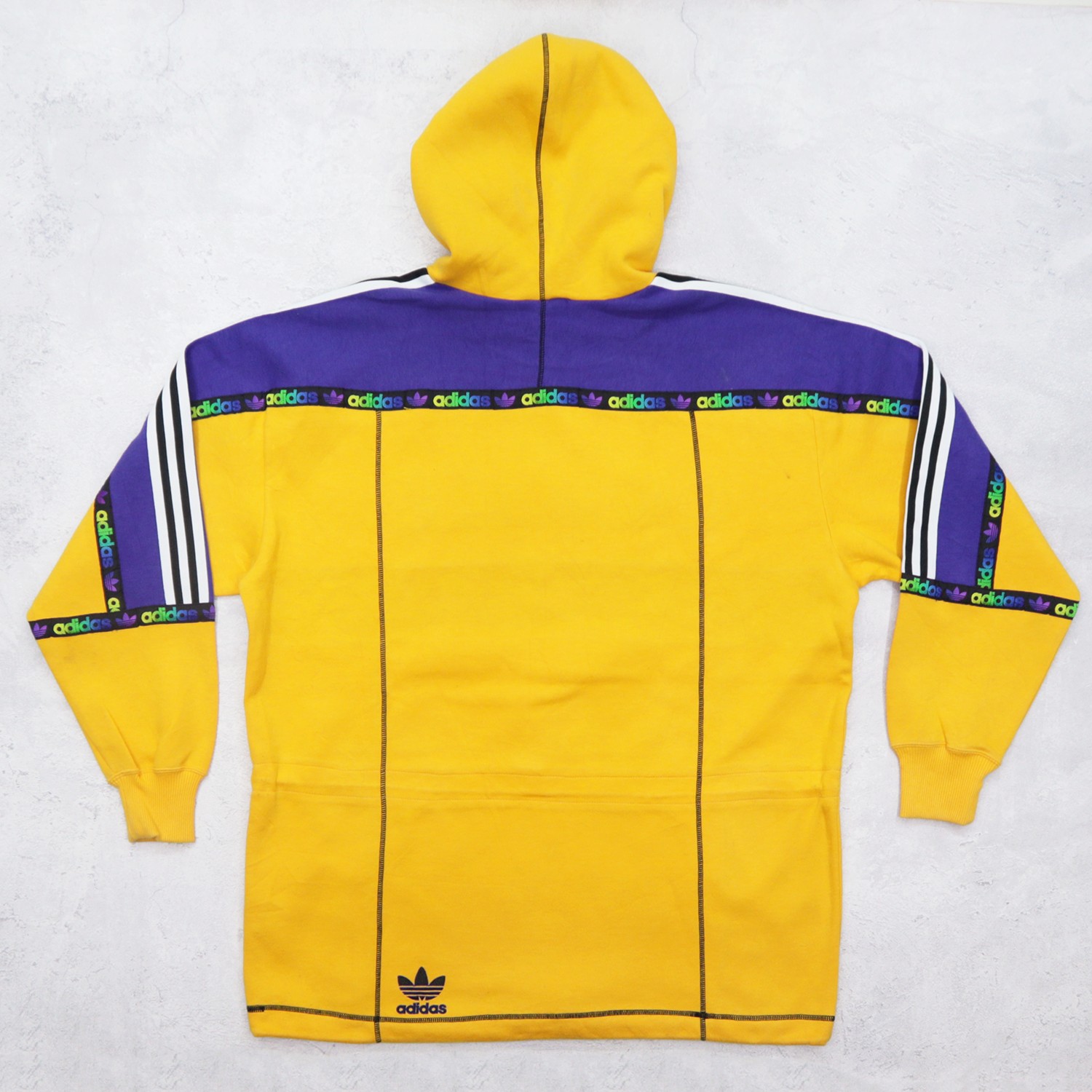 Vintage 90s ADIDAS Descente Japan Big Logo Multi Color Block Sweatshirt Sweater Hoodie Made In Japan - 8