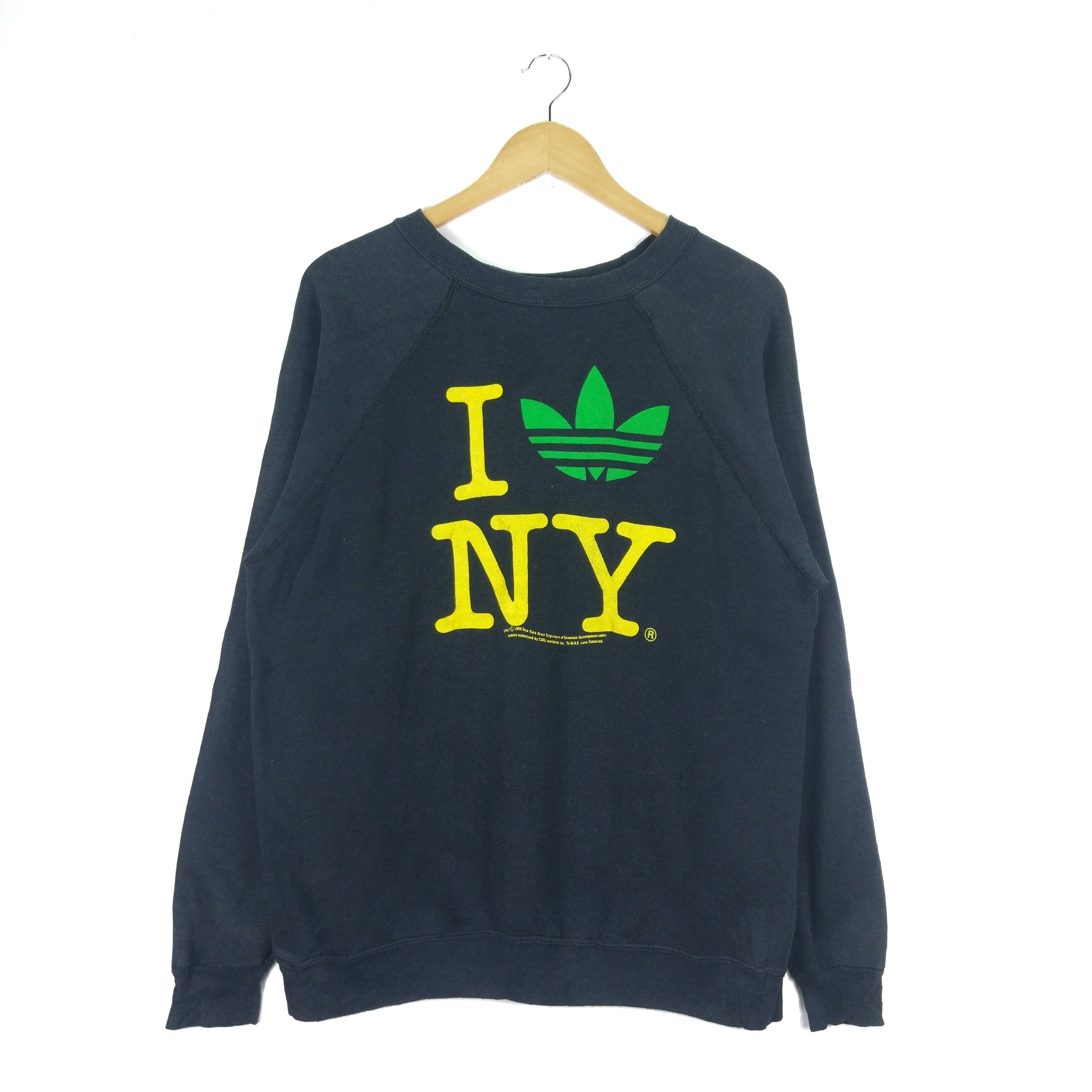 Adidas x Hanes I Love NY Big Logo Crewneck Pullover Jumper Sweatshirt - 1