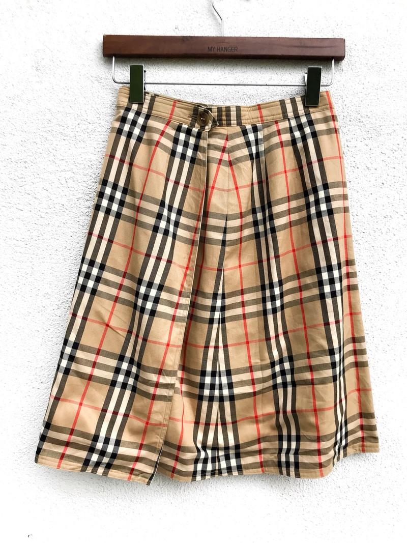Vintage Burberry’s High Waist Nova Check Plaid Tartan - 1