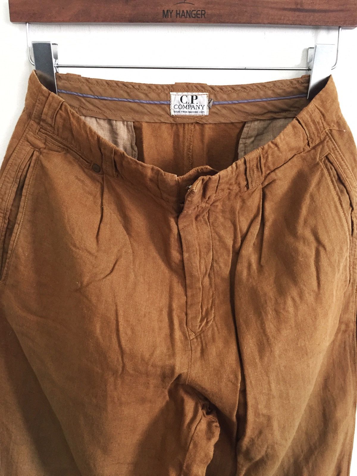 OG CP Company 🇮🇹 Brown Baggy Wide Leg Linen Pants - 2