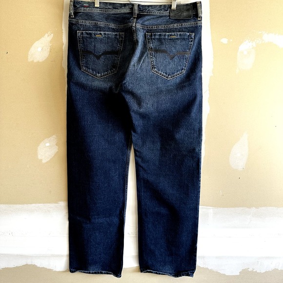 Diesel Quratt Straight Leg Jeans Dark Wash Snap Button Fly 100% Cotton 40x34 - 8