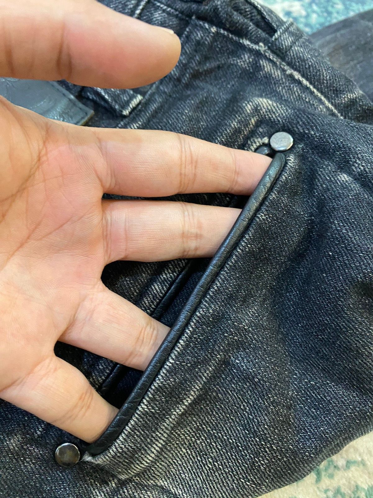 Lemaire Black Leather Lining Pocket Jeans - 10