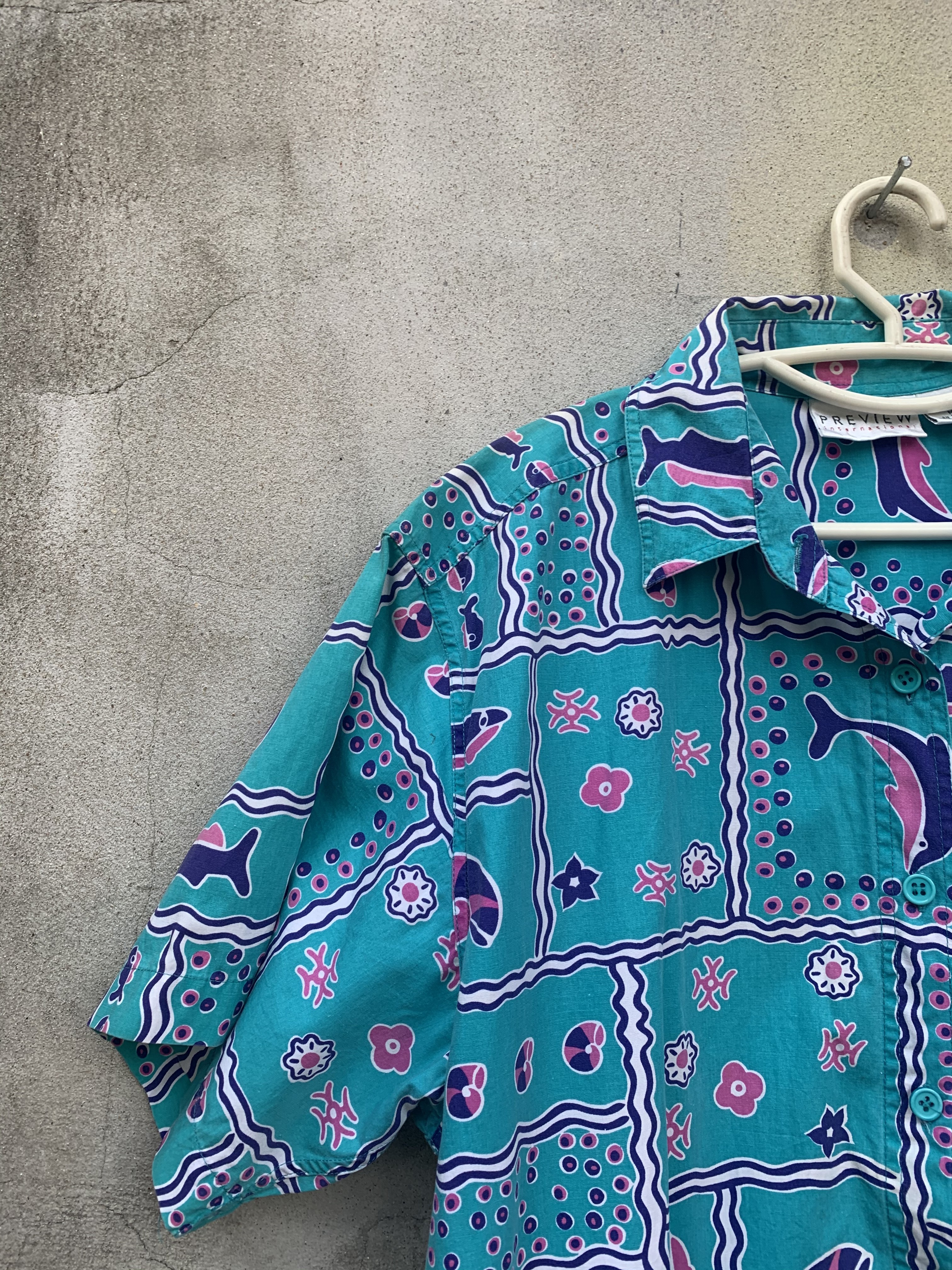 Art - Vintage Preview International Marine Motive Button Shirt - 6