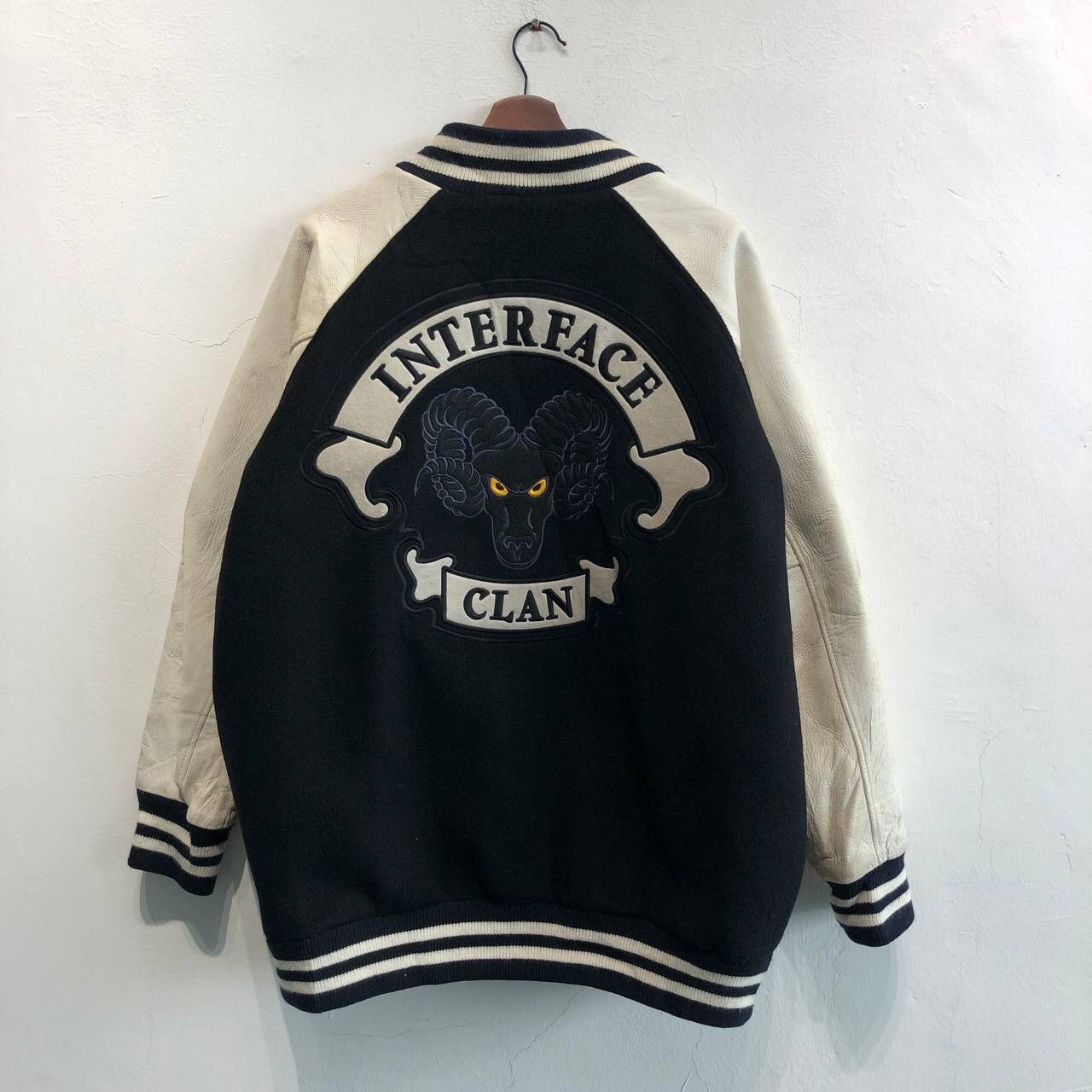 Vintage - Interface Clan Black Big Logo Varsity Jacket - 1