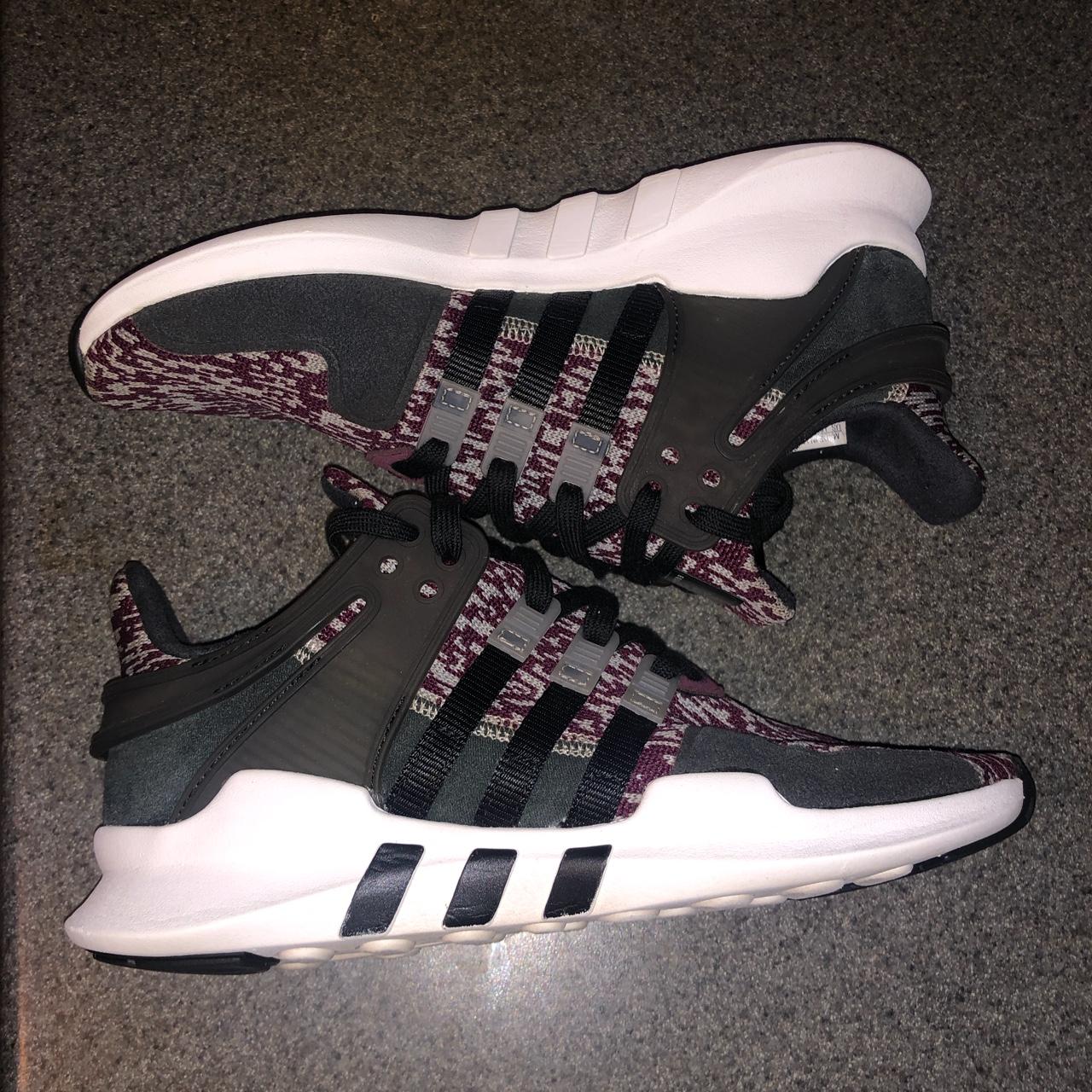 Adidas Women's Burgundy and Grey Trainers - 2