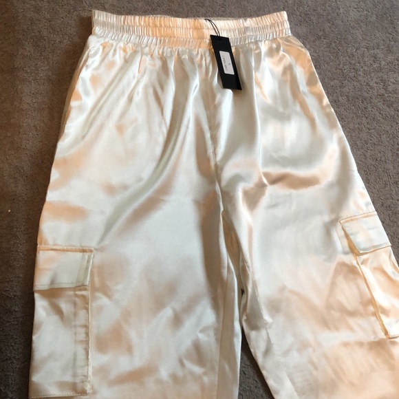 LF White Satin Cargo Pants (Carmar) - 8