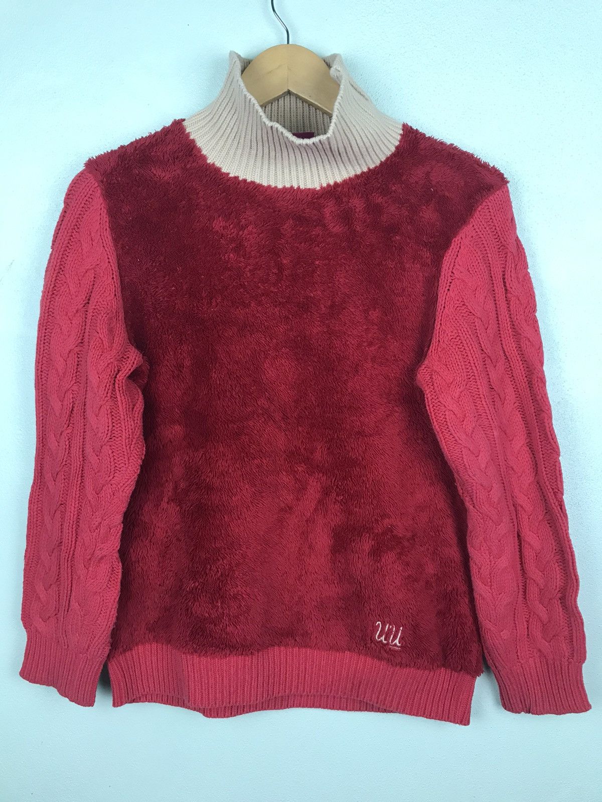 LAST DROP!Uniqlo undercover faux fur cable knit sweater-1519 - 1