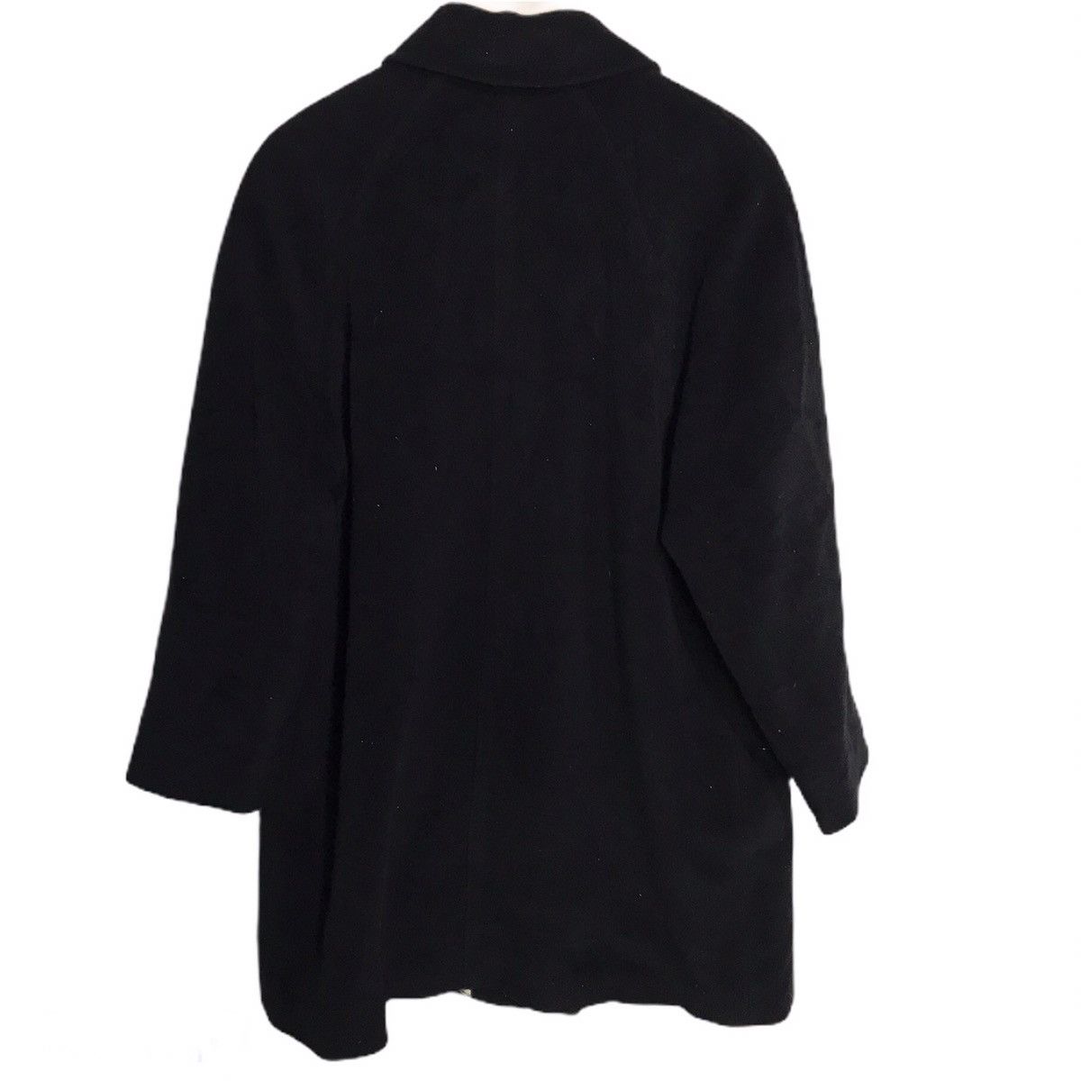 Luxury herno art design silk black wool coat - 3