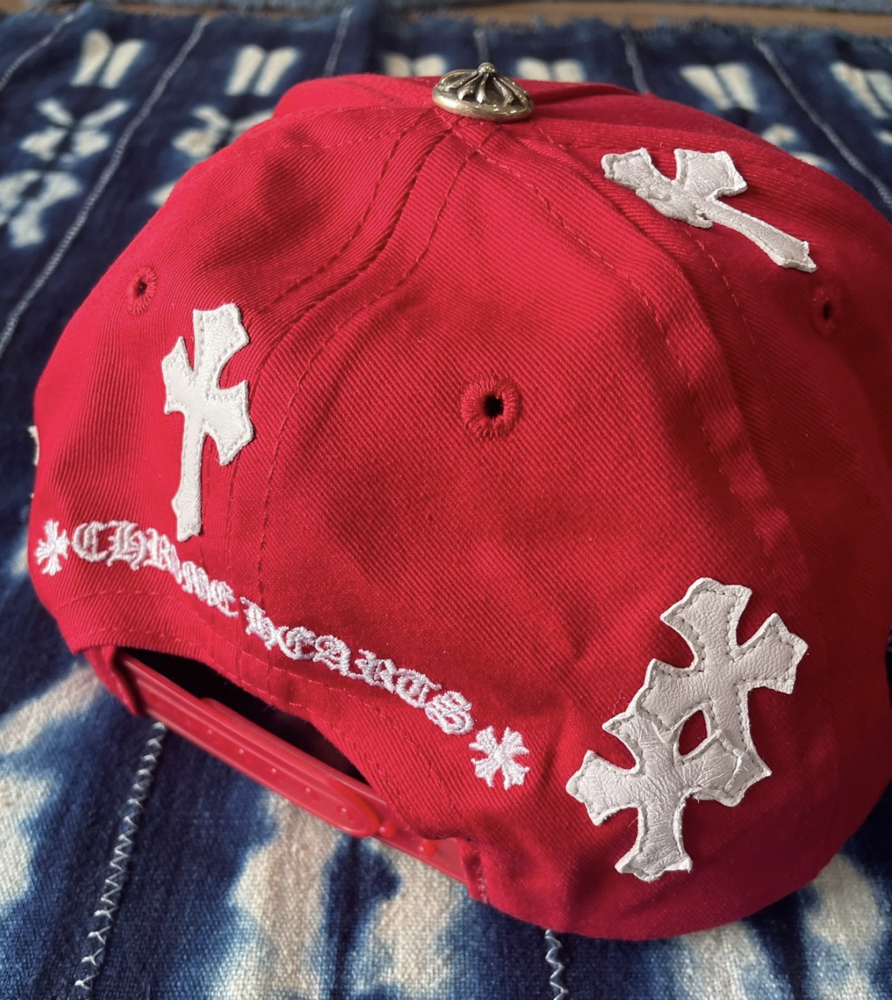 Chrome Hearts Red Cap with White Cross Patch - 5
