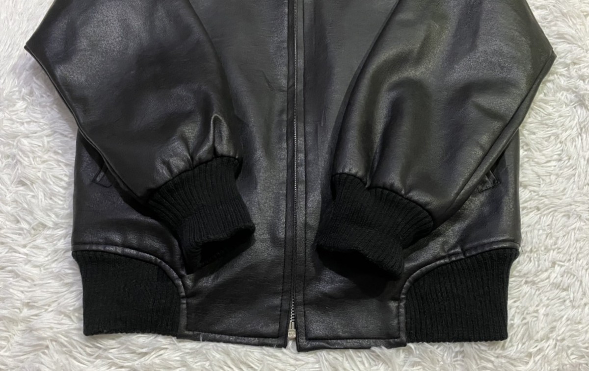 Unbranded - Lightweight Leather MA-1 Style Made in Japan - 4
