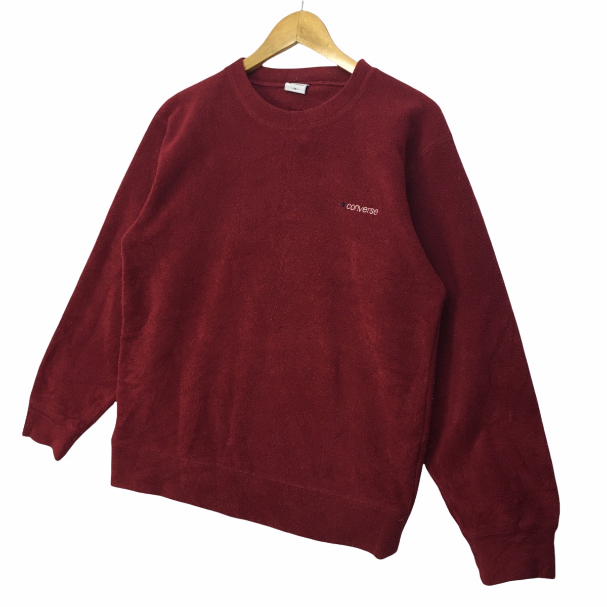 Vtg CONVERSE USA Jack Purcell Red Fleece Sweatshirt Sweater - 4