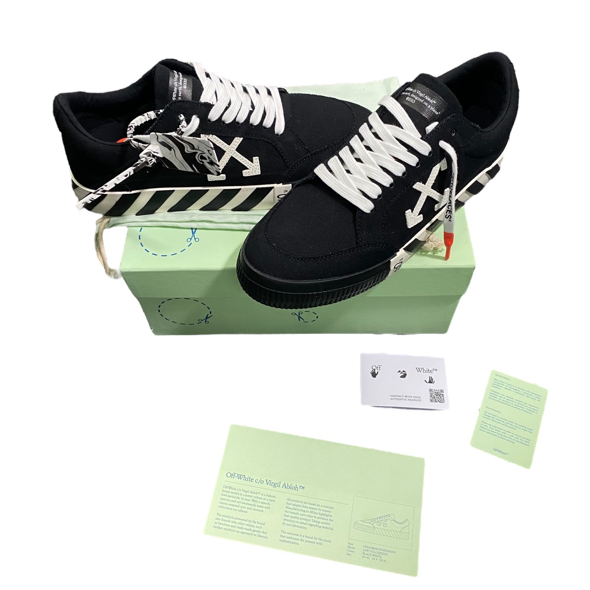 OFF WHITE VULCANIZED LOW TOP SNEAKERS - 3