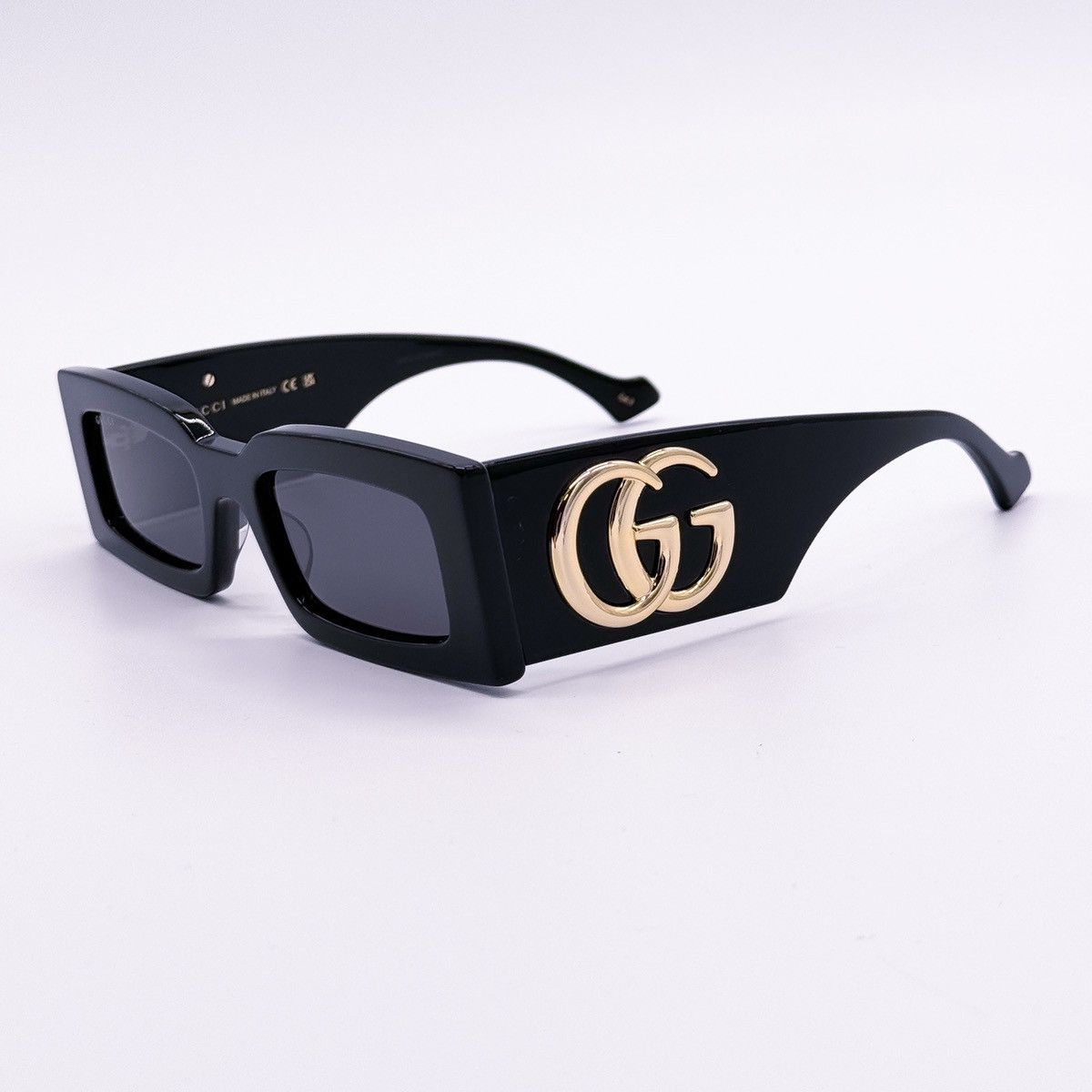 NEW GUCCI GG1425S 001 SQUARE UNISEX BLACK SUNGLASSES - 6