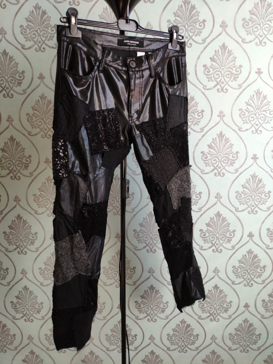 Junya Watanabe - AD2014 Black patchwork double layered pants - 3