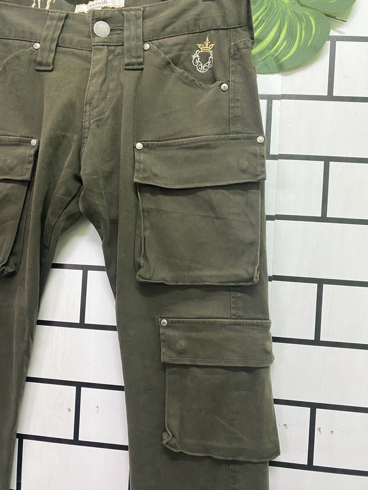 Japanese Brand - VAROSH Japan Low Rise Green Tactical Cargo Trousers - 8