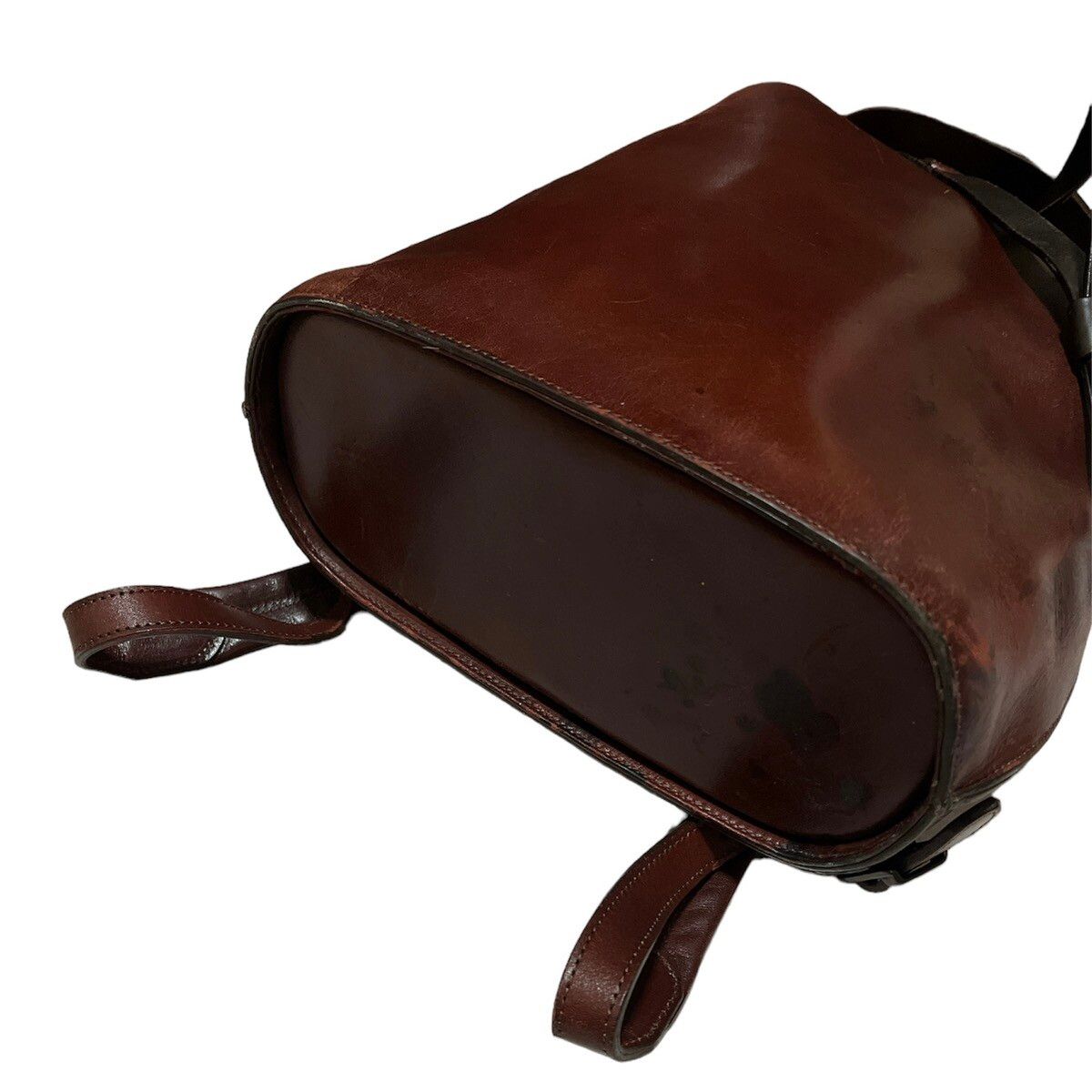 Issey Miyake Studio Leather Drawstring Rucksack Backpack - 9