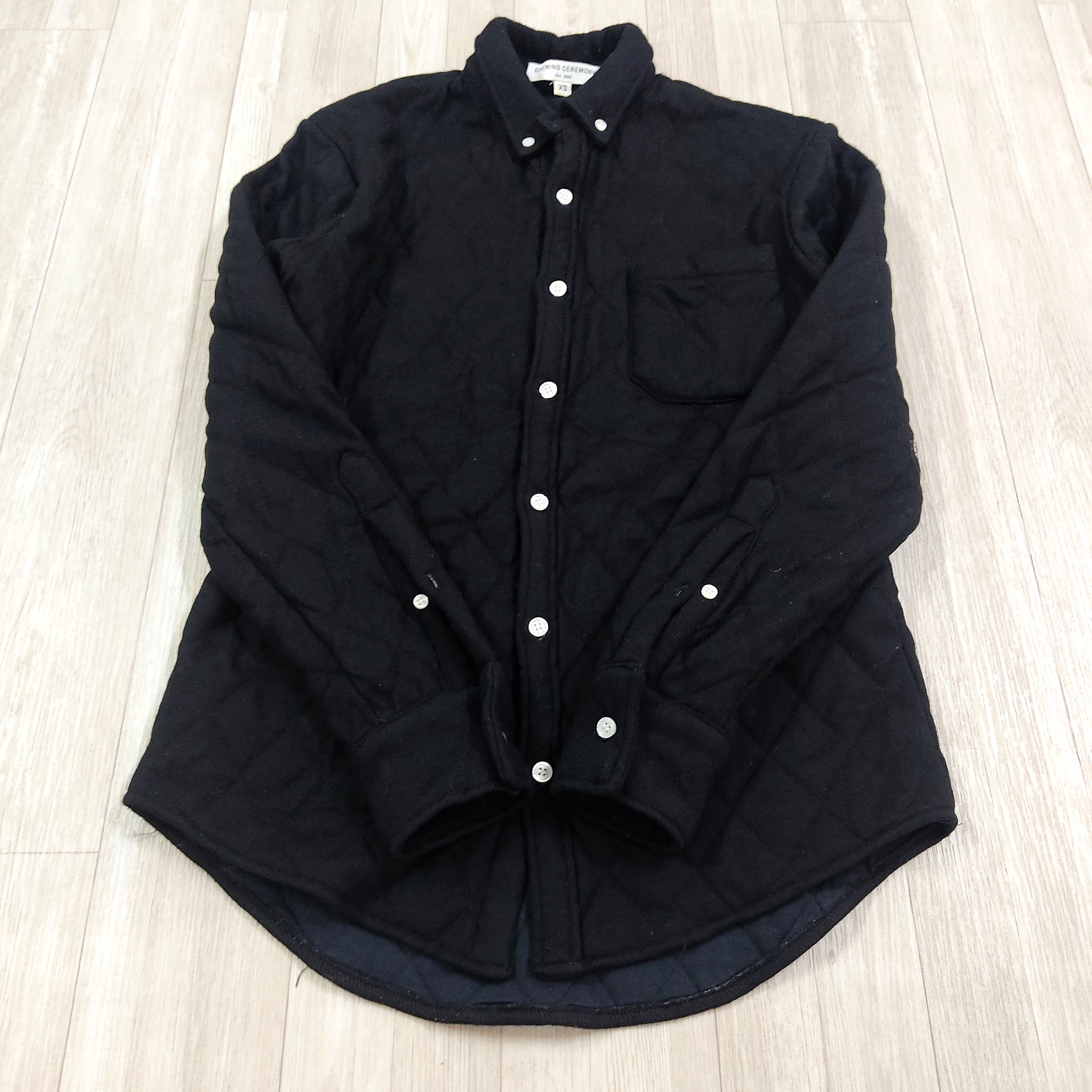 OPENING CEREMONY Wool Quilted Button-Up Shirt Jacket - 4