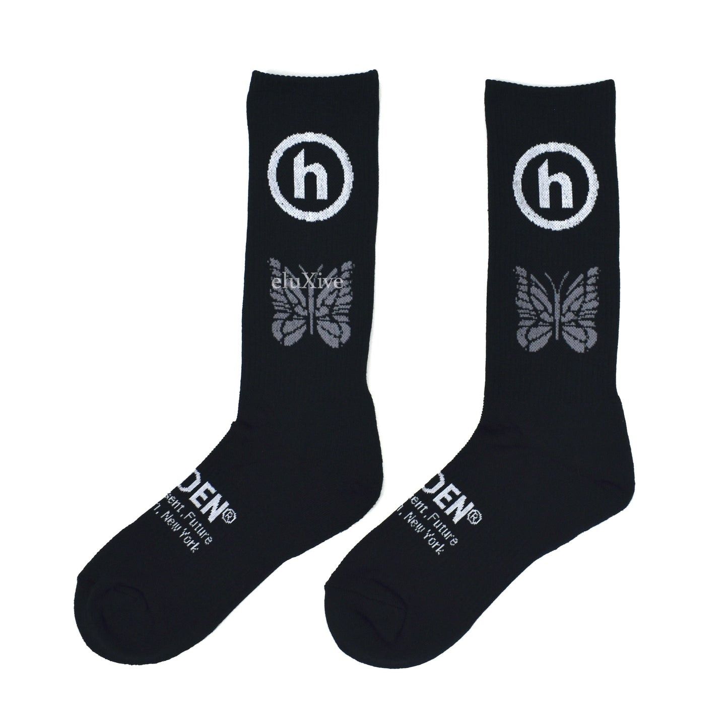 Hidden NY Needles Logo Knit Socks Black - 1