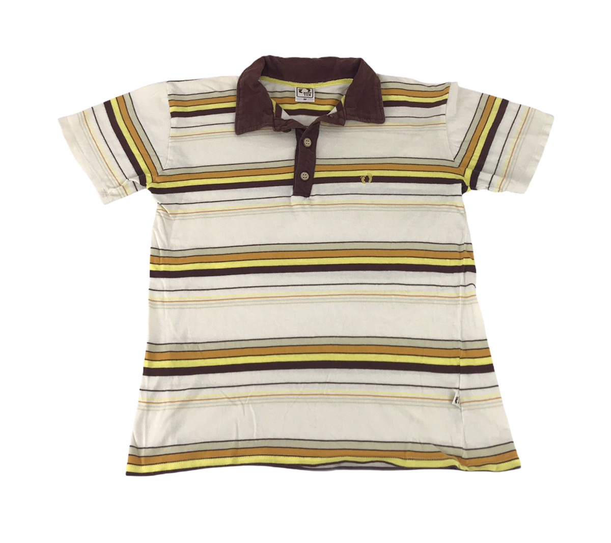 Vintage - Hang Ten Classic Colorful Striped Surf Style Polo Tee - 1